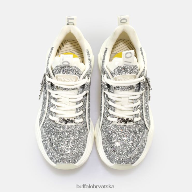 bijela/srebrna Buffalo binary glam sneaker sneaker low vegan |tenisice TDD6T501